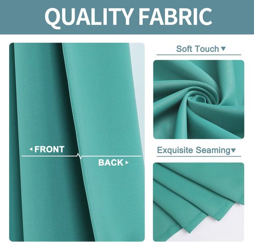 ChrisDowa Blackout Curtains - Room Darkening Thermal Insulation | 80-Inch Grommet Panels (Teal, 52 x 80 Inch)