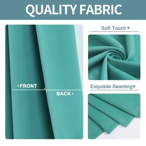 ChrisDowa Room Darkening Curtains 108 Inches Long 2 Panels Set for Living Room, Grommet Thermal Insulated Blackout Curtains for Bedroom (Teal, 52 x 108 Inch)