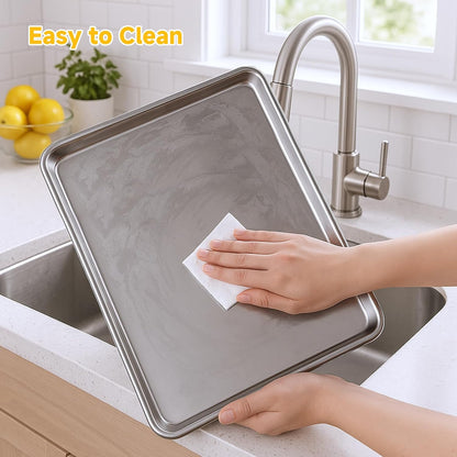 Ohtomber Stainless Steel Baking Sheet Pan Set - Heavy Duty 3 Pack Cookie Sheets | 9/12/16 Inch Trays for Roasting