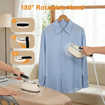 Skiennix 2-in-1 Garment Steamer - 1200W Handheld Clothes Steamer with LED Display & 15s Heat-Up