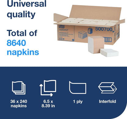 Tork Xpressnap Fit Dispenser Napkins - C-Fold, 1 Ply, 240 Count | 4.25" x 3.25" Size
