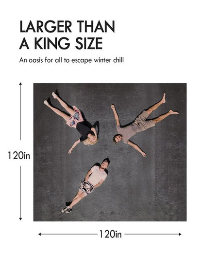 Kaisa Oversized Huge Blanket - 120" x 120", Soft Cozy Plush Flannel, Outdoor & Giant Picnic Blanket, Gray