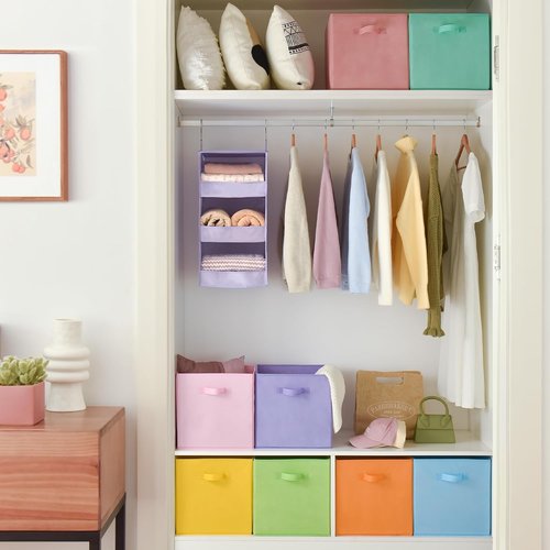 Granny Says 13-Inch Colorful Cube Storage Bins - Fabric Organizers for Kids' Rooms | 8-Pack