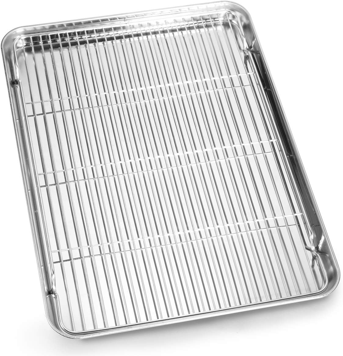 Regine Switzerland Cookie Sheet & Cooling Rack Set - 16-Inch Stainless Steel Bakeware, Non-Toxic & Easy Clean
