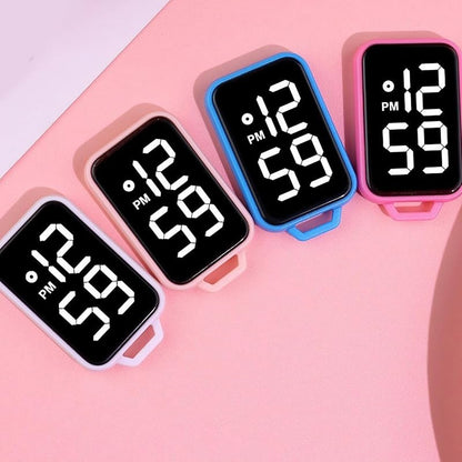SVORTEKA Digital Keychain Watch with Night Light - Square Portable Timepiece (Variation P)