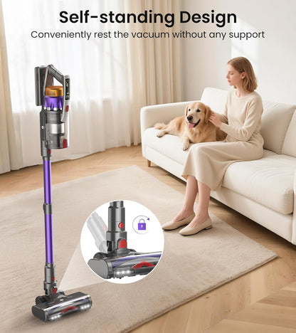 NADALY Cordless Vacuum Cleaner - 600W, 50KPA Suction, 65 Mins Runtime | Lightweight, Anti-Tangle Design for Home & Pet Hair