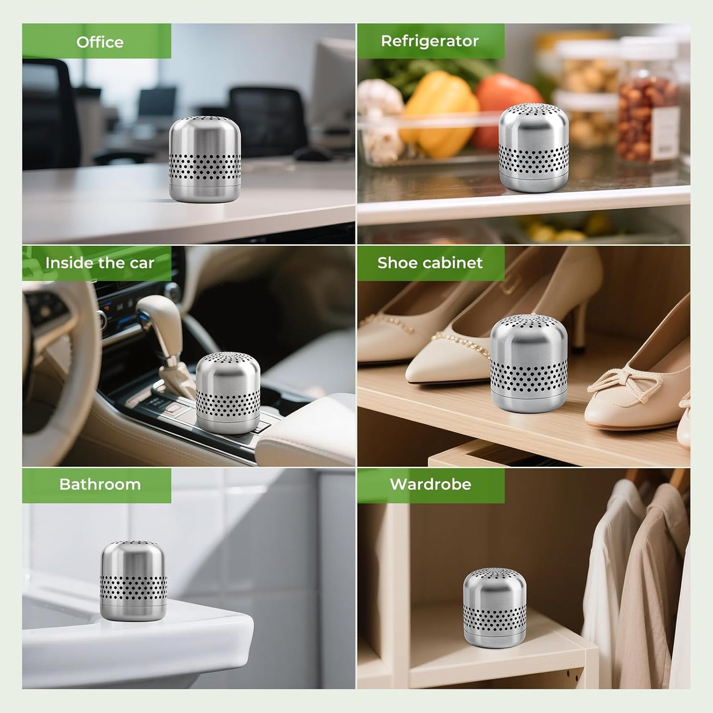 Skiennix Refrigerator Deodorizer - Long-Lasting Odor Eliminator for Fridge & Closet | 10-Year Effectiveness