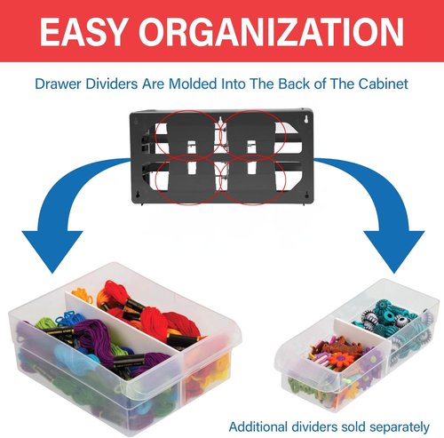 Akro-Mils 26-Drawer Storage Cabinet - Versatile Organizer for Garage, Beads, Makeup | 20" W x 6" D x 10" H - Black