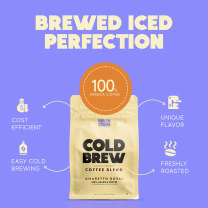 Birch Glen Roasters Cold Brew Coffee | Flavored Coarse Ground Coffee | Medium Roast | Artisanal Roasting | 100% Arabica |1 LB Bag | Banana Foster