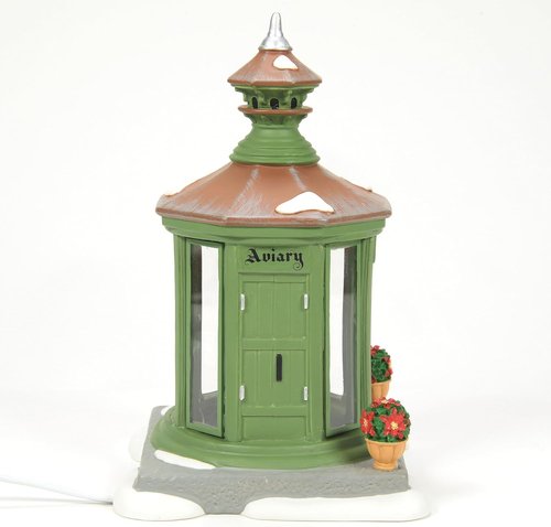 Department 56 Dickens Village Collection - 40th Anniversary Aviary Lit Building | Handcrafted Porcelain Christmas Decor, 5.9 Inch