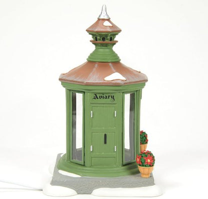 Department 56 Dickens Village Collection - 40th Anniversary Aviary Lit Building | Handcrafted Porcelain Christmas Decor, 5.9 Inch