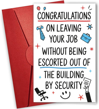 NewEleven Funny Retirement Gifts For Men, Women - Going Away Gift, Coworker Leaving Gifts For Women, Farewell Gift For Coworkers, Boss, Colleague - Greeting Card