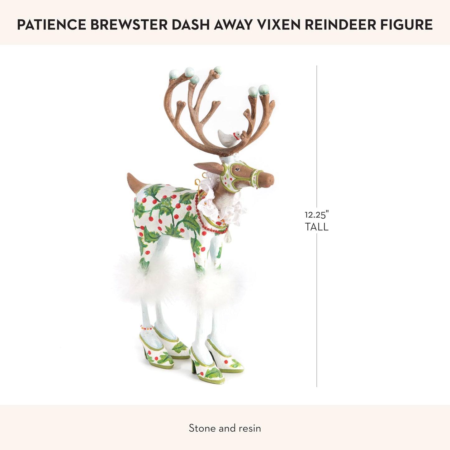 MACKENZIE-CHILDS Patience Brewster Dash Away Figurine, Christmas Home Decor, Vixen Reindeer