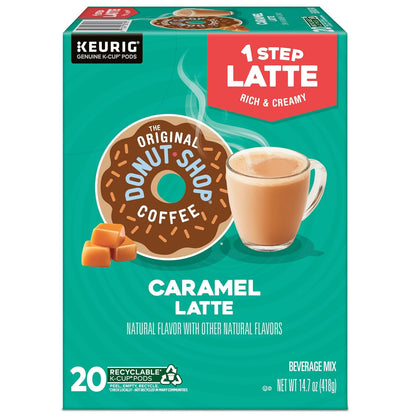 Original Donut Shop Caramel Latte K-Cup Pods - One-Step Brewing, 20 Count