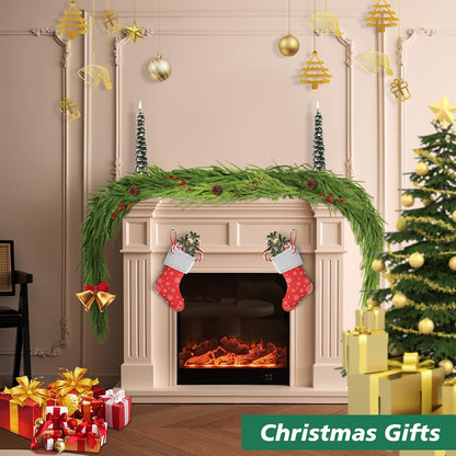 Norfolk Pine Garland - 9 Ft Realistic Faux Pine for Christmas Decor | Perfect for Mantle & Table