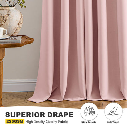 MIULEE Baby Pink Blackout Curtains - Thermal Insulated Room Darkening Drapes | 40 x 45 Inches, 2 Panels