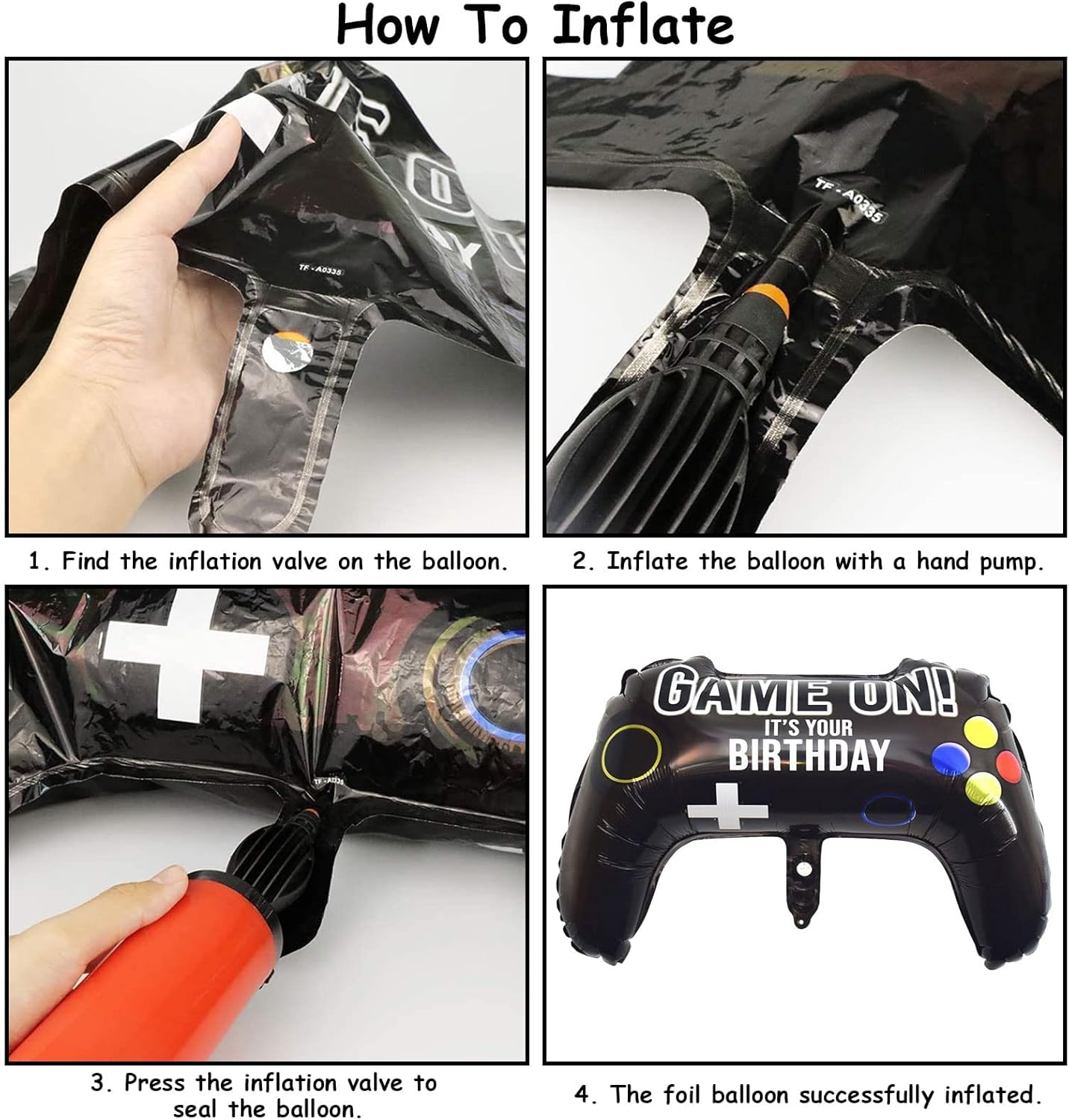 Skiennix Video Game Balloons - Giant Controller Mylar Foil Set for Kids' Birthday Party | 5 Pieces