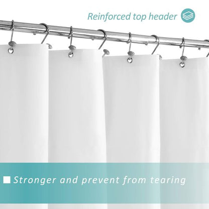Mrs Awesome Extra Long Shower Curtain Liner with 3 Magnets, Ceiling to Floor XL PEVA Plastic Shower Curtain for Bathroom Lightweight & Waterproof, 72 x 96, White