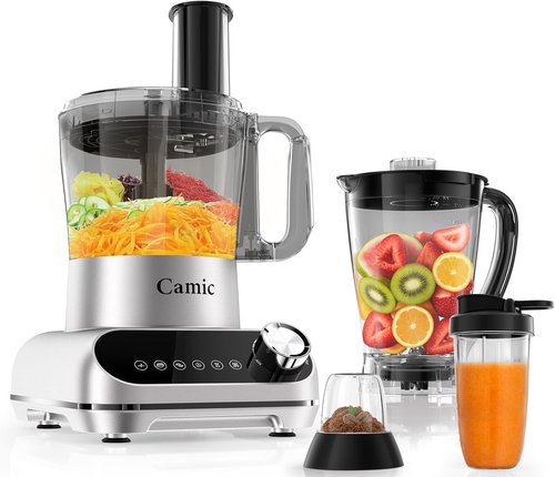 Camic Blender & Food Processor Combo - 6 Functions for Smoothies, Chopping & More | 72 oz Blender & 64 oz Processor Bowl