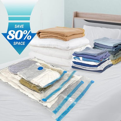 Fygrip Vacuum Storage Bags - Space-Saving Vacuum Seal Bags with Hand Pump | 10 Small Bags for Clothing & Travel