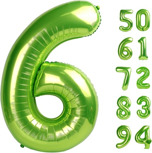 Light Green Number 6 Balloon - 40 Inch Birthday Decoration for Parties | Vibrant 6th Celebration Supplies