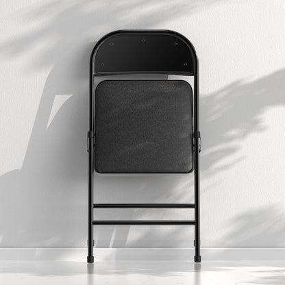 Nazhura Folding Chairs - 4 Pack Fabric Dining Chairs with Padded Cushion | Indoor/Outdoor Use (Charcoal)