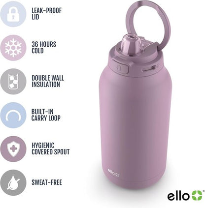 Ello Hydra 64oz Vacuum Insulated Stainless Steel Jug - Locking Lid for Ultimate Hydration