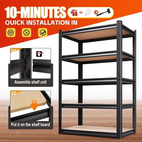 Heavy Duty Metal Shelving Unit by [Brand Name] - Adjustable 5-Tier Garage Storage Rack, 2050 lbs Capacity, 71”x46”x18”