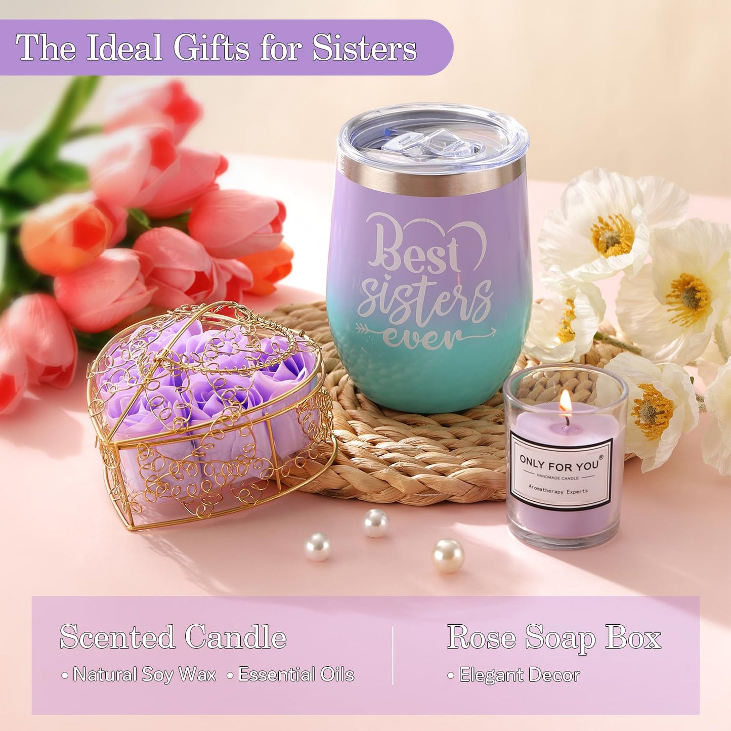 Sister Birthday Gifts Unique-Gifts for Sister-Sister Gifts for Women-Sisters Gifts from Sister-Sister in Law Gift-Get Well Gifts-Thank You Holiday Relaxing Inspirational Gift Basket with Blanket