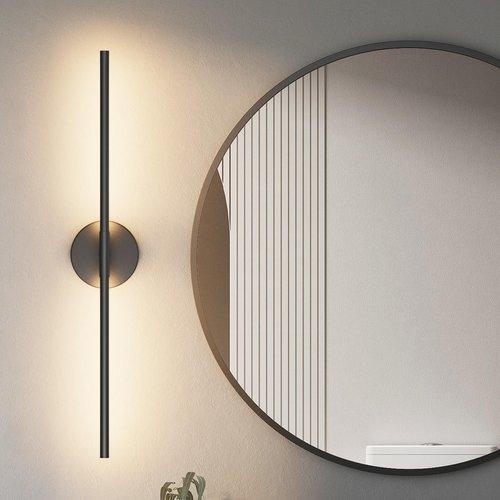 Coinmit Black Wall Sconce for Bathroom 28In Vanity Light Fixture 3000K Indoor Bathroom Sconce Over Mirror 360° Rotate for Living Room