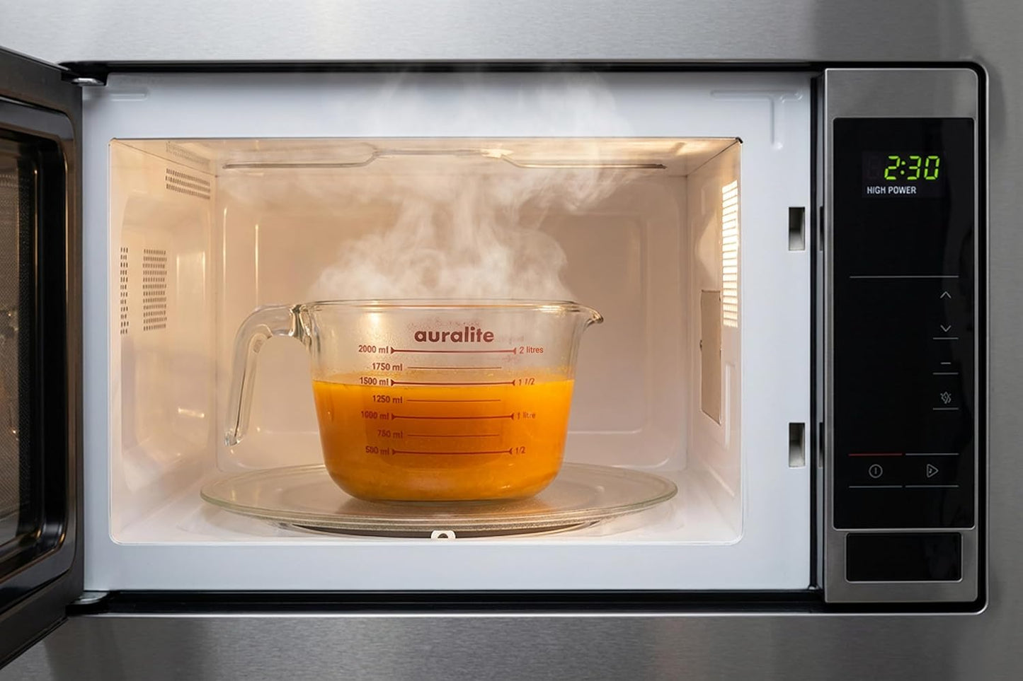 Auralite 8-Cup Borosilicate Glass Measuring Cup - 2 Quart with Lid for Precision Baking & Cooking