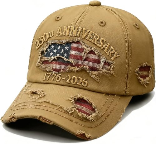 250 Anniversary USA Hat - Ripped Denim Baseball Cap for Men & Women | Celebrate 250 Years
