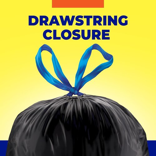 Hefty Essentials 30 Gallon Trash Bags - 56 Count Bulk Black Garbage Bags for Large Items | Scent Free