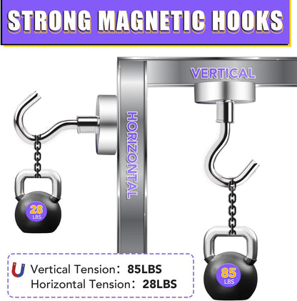 TRYMAG Strong Magnetic Hooks - Heavy Duty 6 Pack for Cruise Cabins, Kitchen, and Storage Solutions