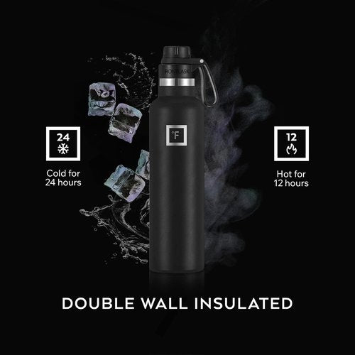 IRON °FLASK Insulated Stainless Steel Water Bottle - 24 oz Camping & Hiking Hydration Flask - Aurora Color