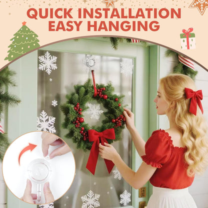 VIS'V Wreath Hanger - Heavy Duty Twist Lock Suction Cup Hooks | 22 LB Capacity, Clear, 2 Pack
