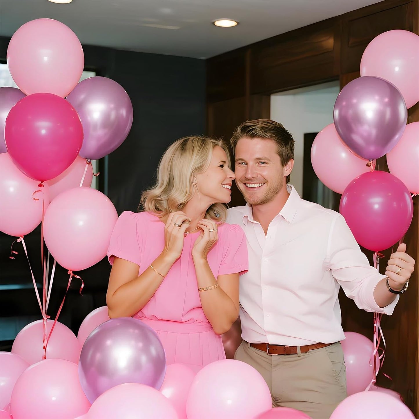 Skiennix 12-Inch Pink Balloons - Hot Metallic & Light Pink for Birthday, Wedding & Baby Shower Decor