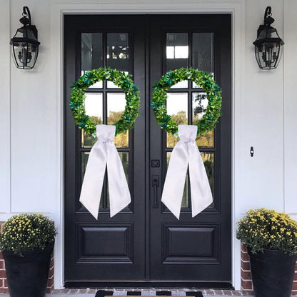 Skiennix Wreath Sash - Blank White for Monogram Embroidery | 5'' W x 54'' L | Front Door Decor (2 Pack)