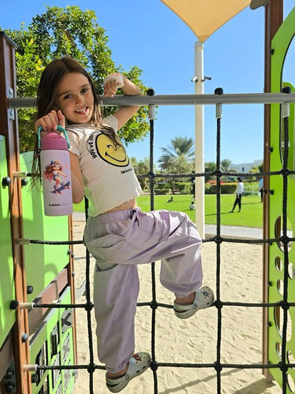 DRNK Bubblebottle - 18oz Insulated Stainless Steel Water Bottle with Straw | Leak-Proof Kids Bottle for Sports & School