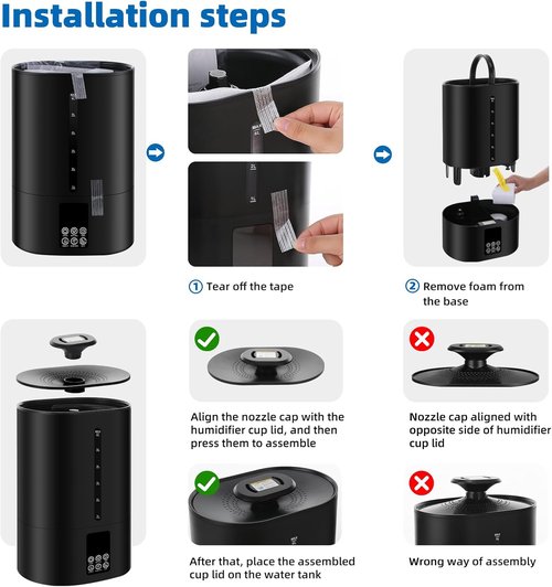 6L Humidifiers for Bedroom Large Room Home,Cool and Warm Humidifier for Baby and Plants Hot Mist Top Fill Desk Humidifier Oil Diffuser,Quiet,Auto Mode,360°Nozzle-Midnight Black(2026 Upgraded)