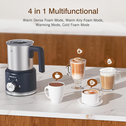 SIMPLETASTE Electric Milk Frother - 4 in 1 Automatic Steamer for Coffee & Lattes | 16.91oz Capacity