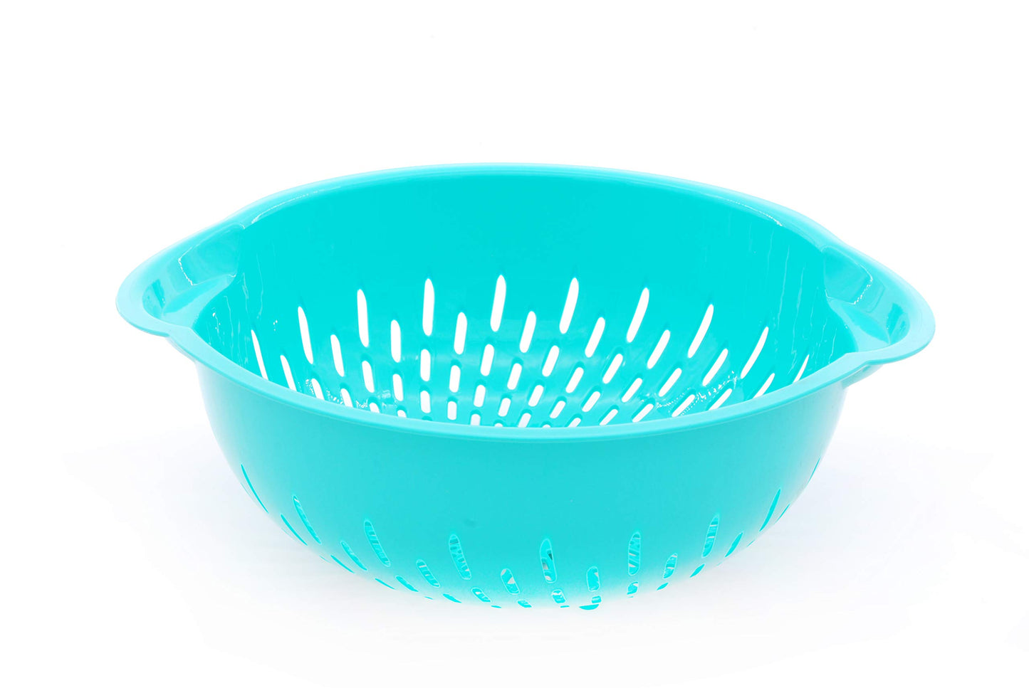 Mintra Home Mixing Bowl w/Colander (Large 4.5L, Teal) - For Washing & Draining Fruits And Vegetables - Heavy Duty Plastic for Baking, Cooking Supplies - Dishwasher Safe