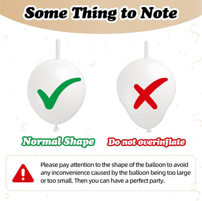 Skiennix White Linking Balloons - 100pcs 6 Inch Quick Link Balloons for Wedding & Party Decor