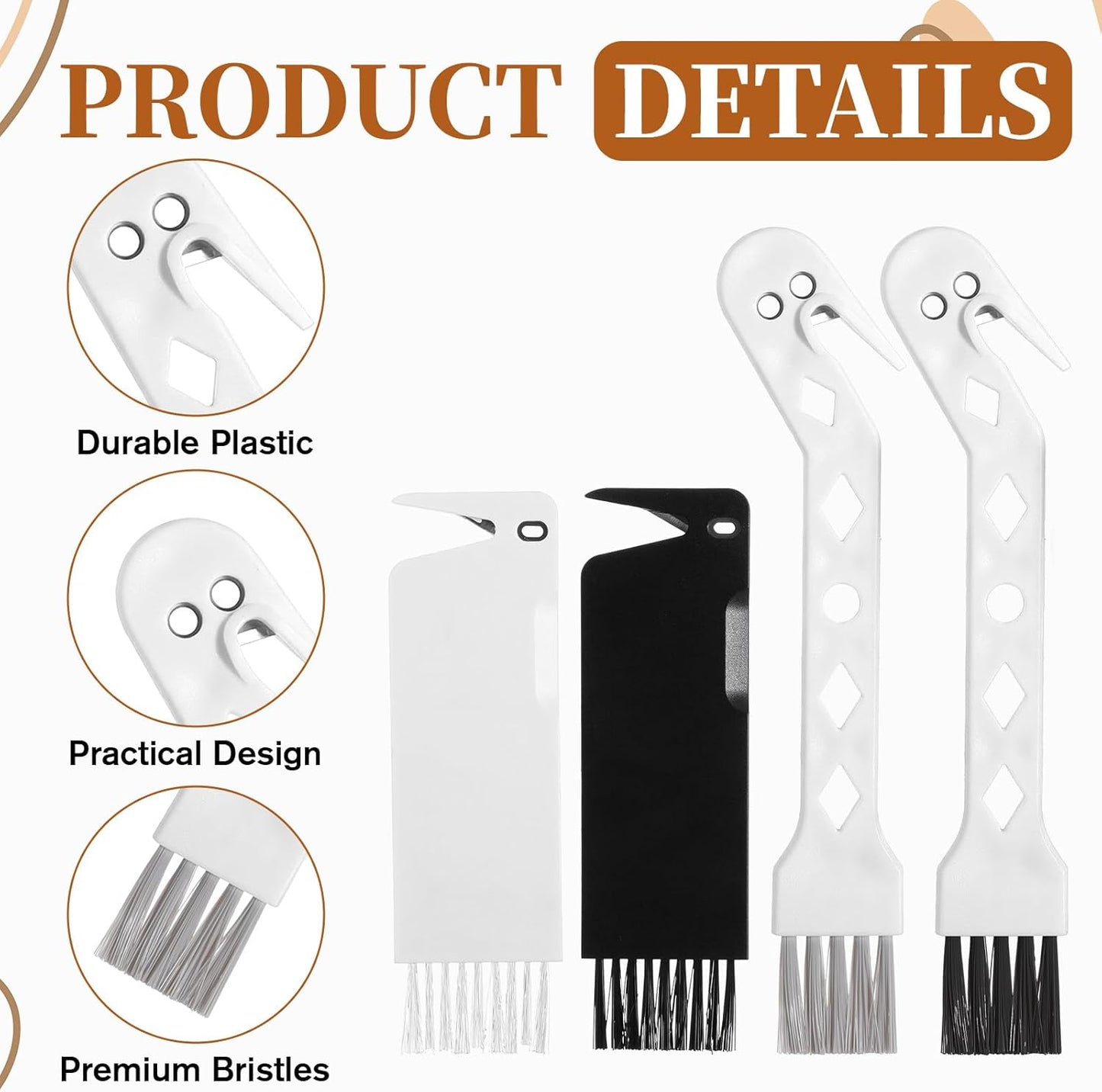 Skiennix Handheld Vacuum Cleaner Brush - 2-in-1 Universal Dust Tool for Robot Sweepers | 4 PCS Set