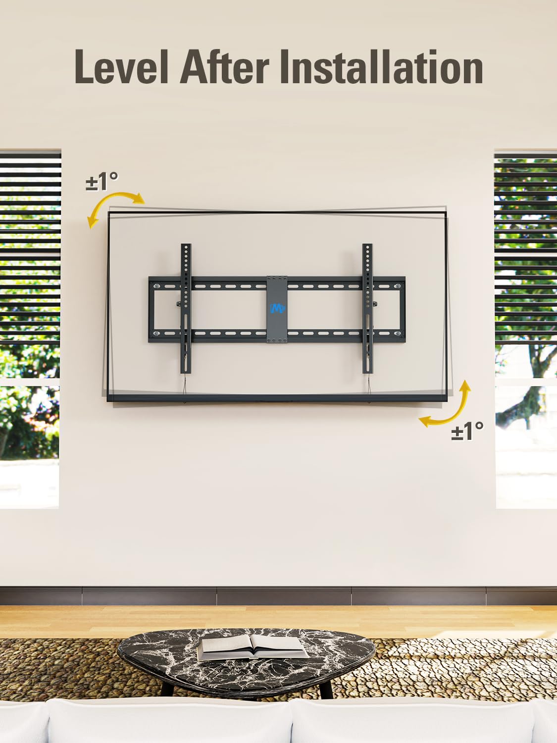 Mounting Dream TV Wall Mount for 42-86" TVs, Tilting TVs Mount with Level Adjustment Fits 16", 18", 24" Studs Easy for Centering, Wall Mount TV Bracket Max VESA 800x400mm, 120 LBS Loading, MD2263-XLK