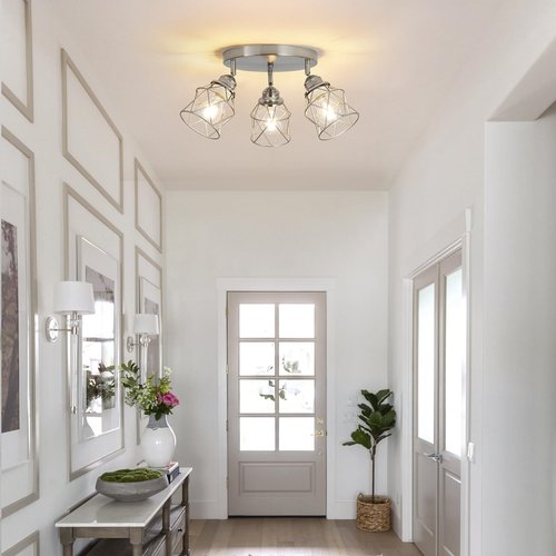 ABEAJAT Kitchen Light Fixtures - 3-Lights Multi-Directional Ceiling Lamp with E26 Base, Adjustable Flush Mount for Farmhouse Kitchen, Hallway, Dining Room, Entryway