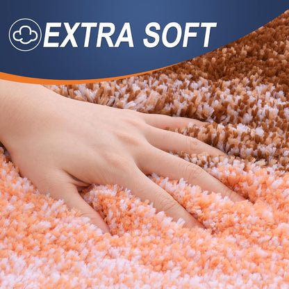 OLANLY Bath Rugs Mat - Extra Soft Microfiber, Quick Dry, Machine Washable | 24x16 Inches, Orange