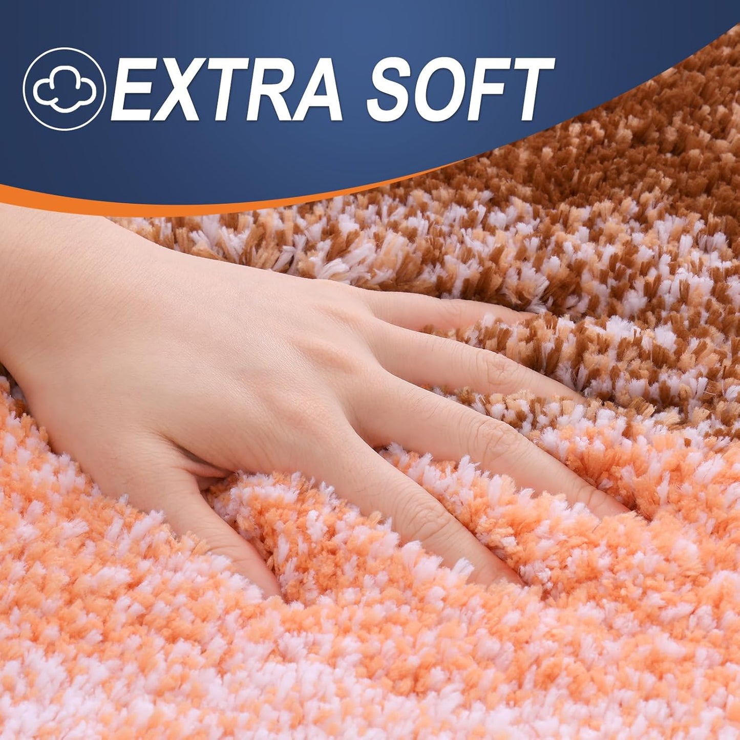 OLANLY Bathroom Runner Rug - Extra Soft Microfiber Mat | Quick Dry, Washable, 47x17 Inches, Orange