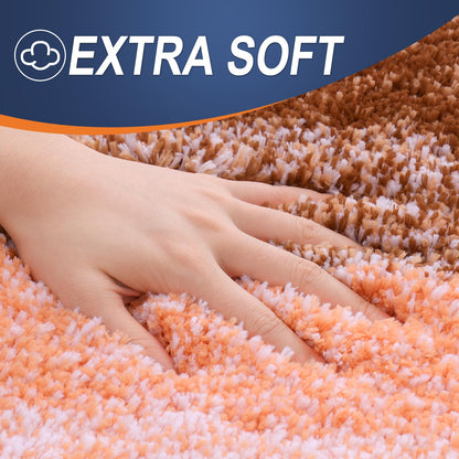 OLANLY Bathroom Runner Rugs Mat 47x24, Extra Soft Absorbent Microfiber Bath Rugs, Rubber Backing, Quick Dry, Washable Long Bath Mats for Bathroom Floor, Tub and Shower, Home Decor Accessories, Orange