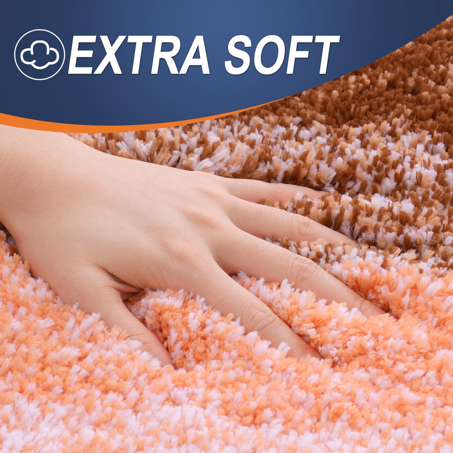 OLANLY Bathroom Runner Rugs Mat 59x20, Extra Soft Absorbent Microfiber Bath Rugs, Rubber Backing, Quick Dry, Washable Long Bath Mats for Bathroom Floor, Tub and Shower, Home Decor Accessories, Orange